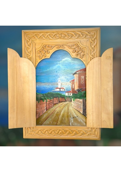 Ahşap Dekoratif İstanbul Minyatür Pencere.