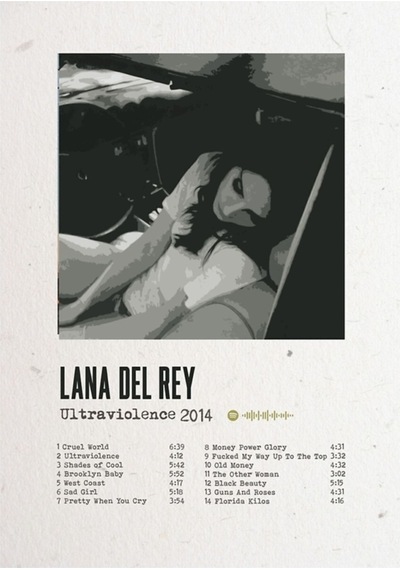 Lana Del Rey Ultraviolence Poster Tablo Ahşap Poster Dekoratif - 223815827