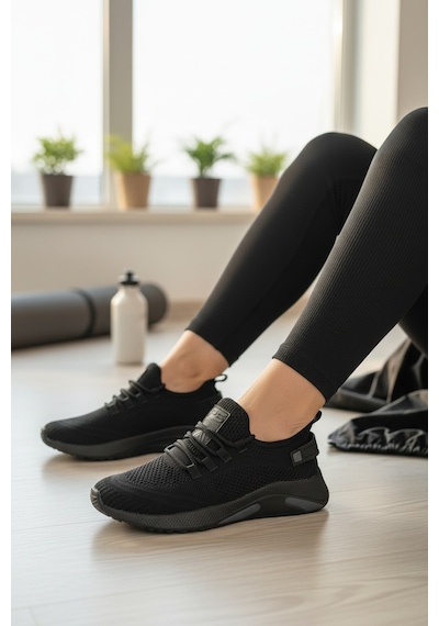 Enoch Unisex Ergonomik Tabanlı Hava Alan Fitness Ve Antrenman Ayakkabısı Siyah