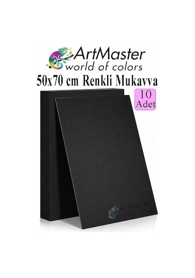 Siyah Renkli Mukavva 50x70 Cm 10 Adet 1 Paket Renkli Sert Karton 1.0 Mm Anasınıfı Hobi Etkinlik Okul Öncesi Elişi