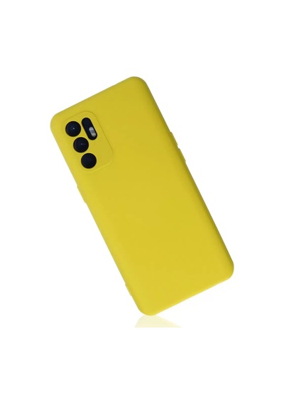 Newface Oppo Reno 6 Kılıf Nano İçi Kadife Silikon - Sarı1