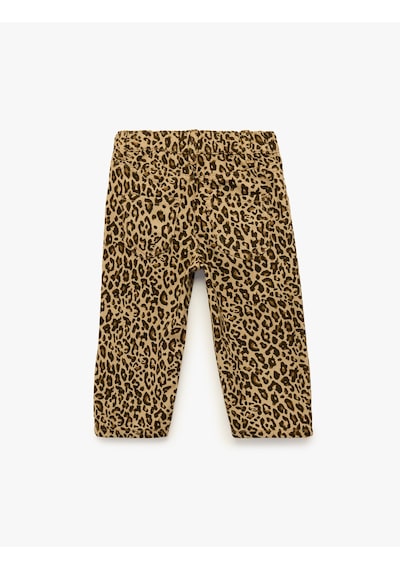 Koton Leopar Desenli Bol Kesim Pamuklu Pantolon Kahverengi Desenli 7wmg40003ad
