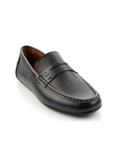 Bambi Siyah Hakiki Deri Erkek Loafer Ayakkabı E01547011240 Siyah