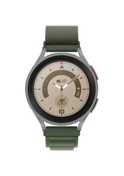 Galaxy Watch 42mm Uyumlu Krd-74 20mm Hasır Zore Kordon-yeşil