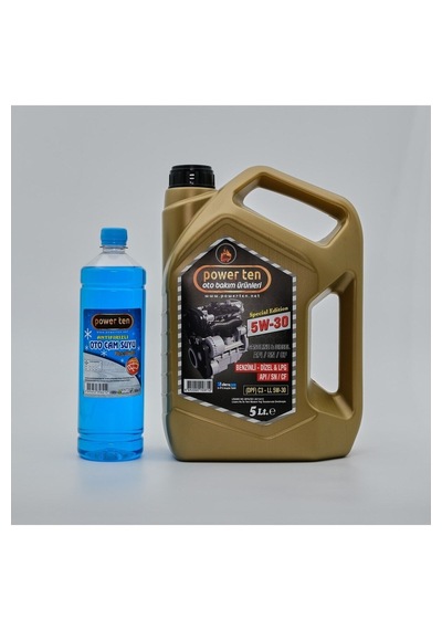 Power Ten 5w30 Partiküllü Motor Yağı 5 Litre + Cam Suyu