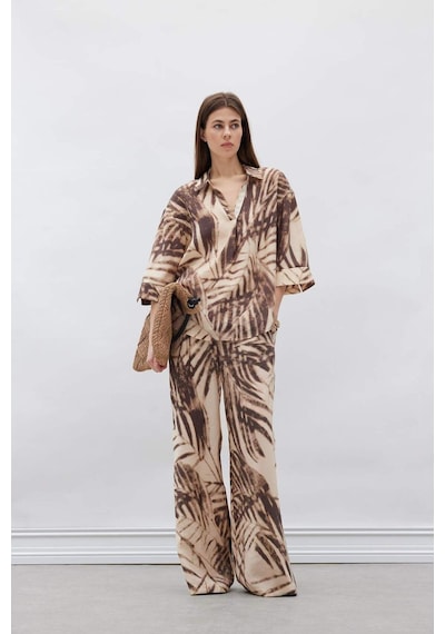 DeFacto Wide Leg Desenli Modal Kumaş Palazzo Pantolon Yüksek Bel Düz Geniş Paça E8599AX25SMBG310 DeFacto Wide Leg Desenli Modal Kumaş Palazzo Pantolon Yüksek Bel Düz Geniş Paça E8599AX25SMBG310
