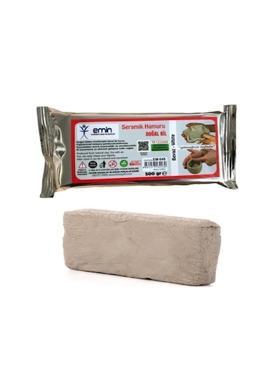 Emin Seramik Hamuru Doğal Kil 500 G Beyaz