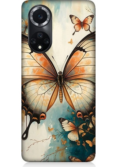 Huawei Nova 9 Uyumlu Zarif Kanatlı Kelebek Desenli Silikon Kılıf Çok Renkli