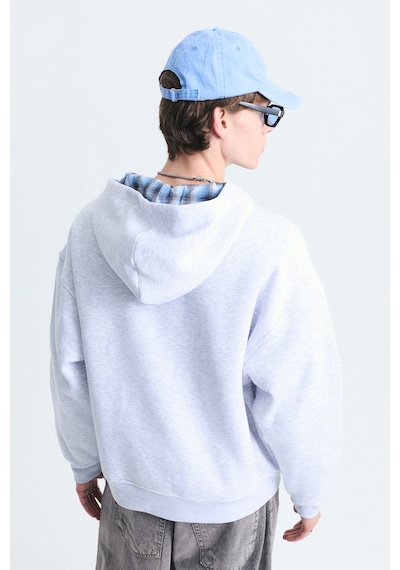 Vamos Boxy Fit Fermuarlı Kapüşonlu Sweatshirt V70-245 Çok Renkli