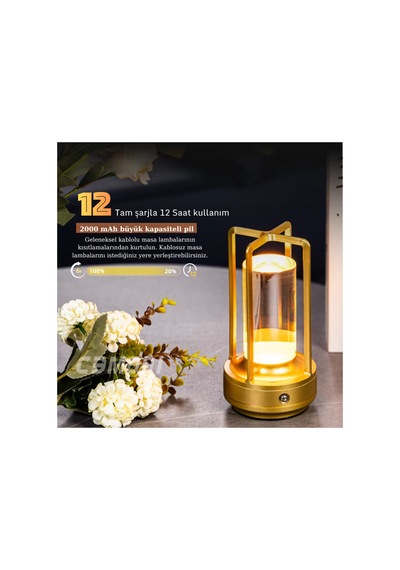 Usb Şarjlı Dokunmatik Kademesiz Led Gece Lambası Masa Lambası 3ışık Modu Dekoratif Ev Kafe Restoran Altın - 786952028 Altın Usb Şarjlı Dokunmatik Kademesiz Led Gece Lambası Masa Lambası 3ışık Modu Dekoratif Ev Kafe Restoran Altın - 786952028 Altın
