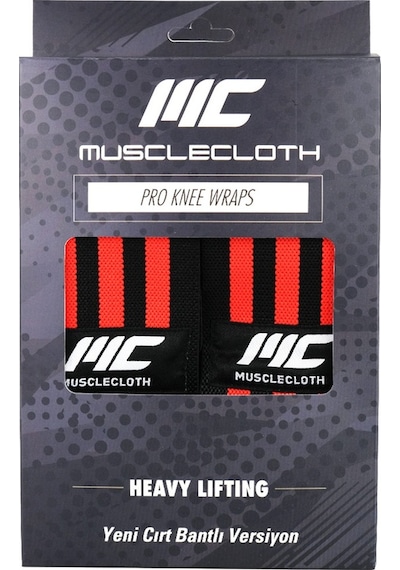 Musclecloth Pro Knee Wraps Diz Bandajı 2'Li Paket - Cırt Bantlı-Standart Çok Renkli