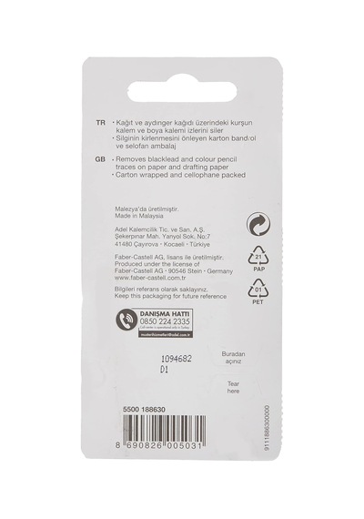 Faber-castell 2 Plastik Silgi 7086/30 Beyaz