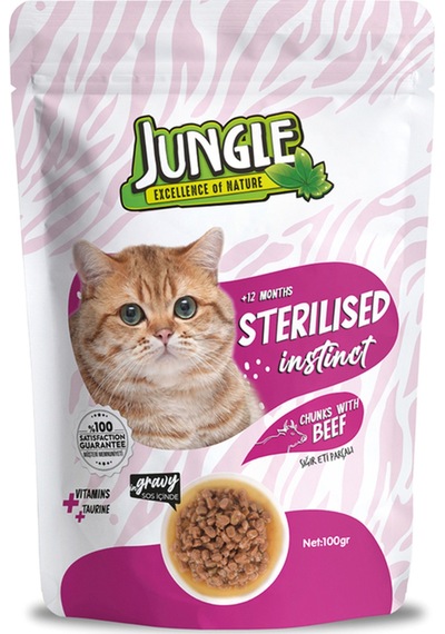 Pouch Sığır Eti Parçalı Kısırlaştırılmış Kedi Konservesi 100gr