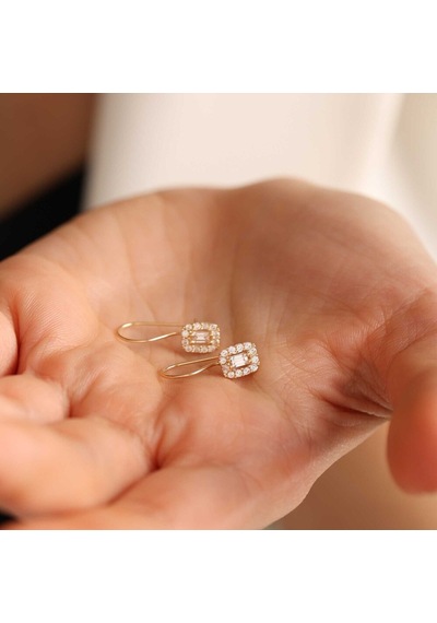 Sembol Gold Sallantılı Altın Çocuk Küpe Baget Form