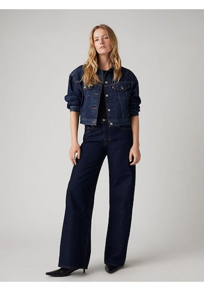 Xl Straight Kadın Jean Pantolon-13029 Dark İndigo - Worn İn