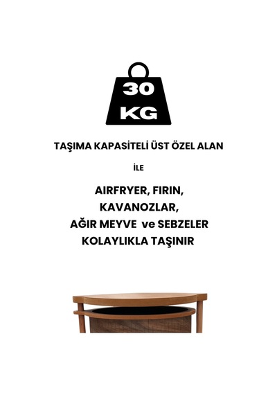 Ahşap Sebzelik Geleneksel Tasarım Yuvarlak Kemençe Desenli 3 X 5 Kg Kapasiteli Hazır Gönderim Diğer