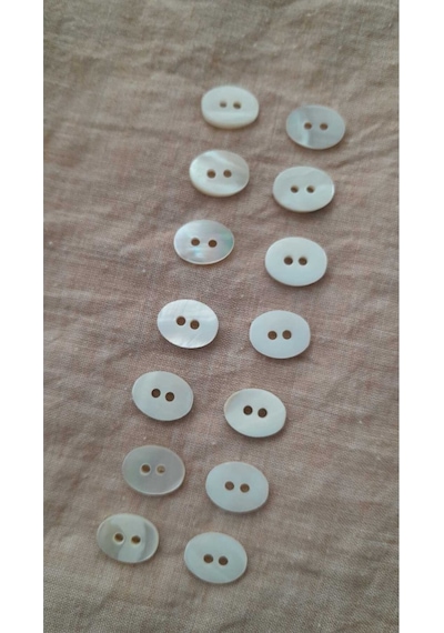 Doğal Trokashakiki İnci Midye Kabugu Düğme -12x25 Mm 8 Adet