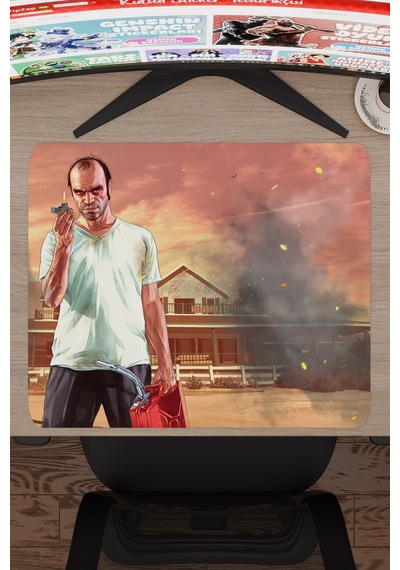 Gta 5 Kaymaz Dikişli Kauçuk Oyuncu Mousepad V3 - 48x40 Xl Gaming Mouse Pad Fare Altlığı