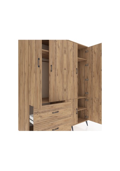 Kronos Gardrop 5 Raflı 2 Çekmeceli 2 Askılı 176x59x221 Çam-çam Çam Kronos Gardrop 5 Raflı 2 Çekmeceli 2 Askılı 176x59x221 Çam-çam Çam