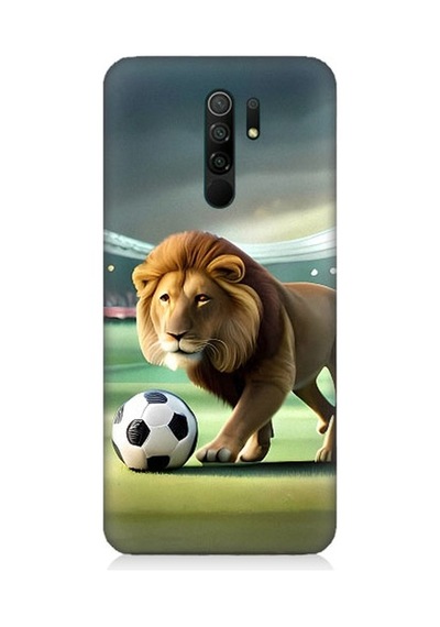 Xiaomi Redmi 9 Uyumlu Gol Atan Aslan Desenli Silikon Kılıf