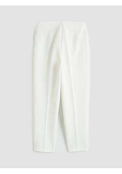 Lcw Eco Beyaz Yüksek Bel Dar Fit Kadın Gabardin Pantolon