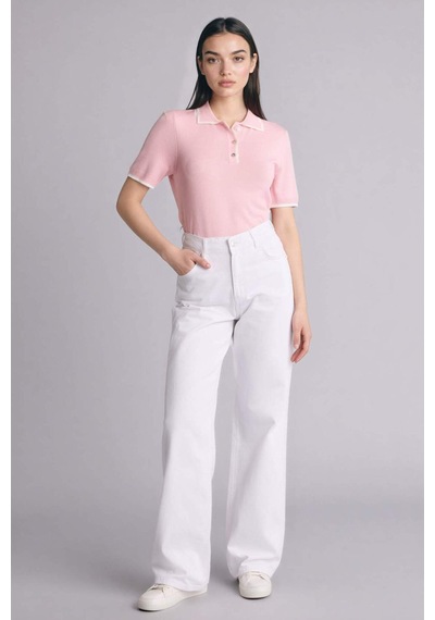 Defacto Fıtted Polo Yaka Kazak C1498ax26sppn475 Pembe-pn475
