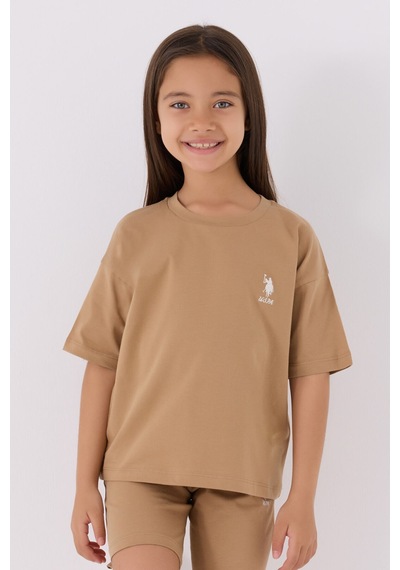 U.S. Polo Assn. U.s. Polo Assn Kız Çocuk Kahverengi Bermuda Takım Kahverengi