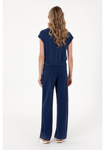 U.S. Polo Assn. Kadın Lacivert Modal Karışımlı Loose Fit Örme Pantolon 50308640-VR033
