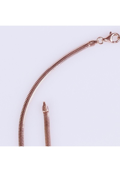 Rose Gold Kaplama İtalyan Zincir Gümüş Set