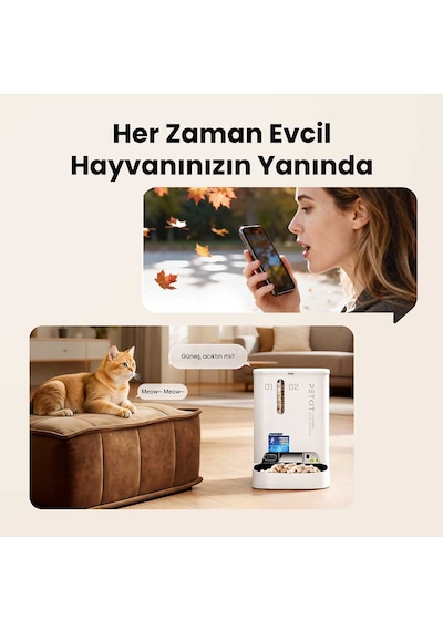 Petkit Yumshare Kameralı Çift Hazneli Akıllı Mama Kabı 2 Resmi Distribütör Garantili