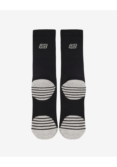 Skechers 3'lü Unisex Yarım Taban Destekli Crew Çorap Unisex Siyah Gri Çorap S119439-008