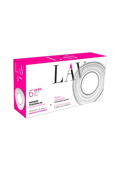 Lav Derin Cam Çay Tabağı 6 Kişilik