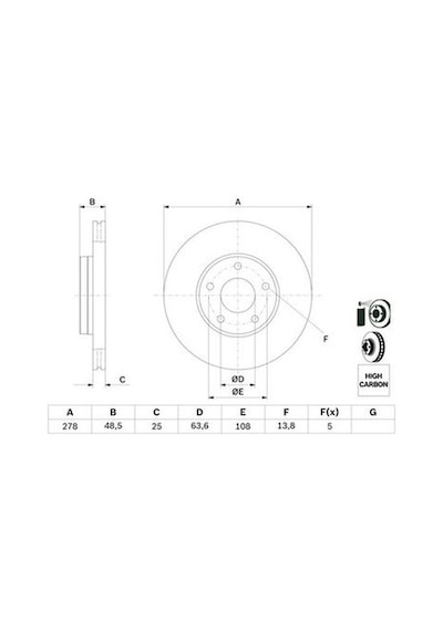 Ford Focus 2 1.6ti-vct 2004-2009 Bosch Ön Disk 278 Mm 2 Adet