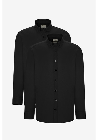 AC&Co / Altınyıldız Classics Erkek Sıyah 2'li Pamuklu Kolay Ütülenebilir Slim Fit Dar Kesim Oxford Gömlek Paketi Siyah AC&Co / Altınyıldız Classics Erkek Sıyah 2'li Pamuklu Kolay Ütülenebilir Slim Fit Dar Kesim Oxford Gömlek Paketi Siyah