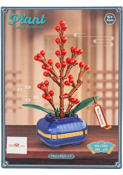 Toys E Toys Plant Bonsai Collection Ilex Chinensis Kırmızı Meyveli Bonsai Yapı Blok Seti 360 Parça 33041