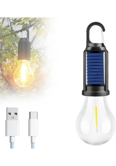 Solar Güneş Enerjili Led Ampul 3 Modlu Uzaktan Kumandalı Solar Camping Lamp 4801 Çok Renkli