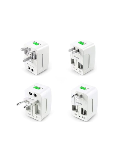 Evrensel Seyahat Adaptörü, Priz Çevirici Dönüştürücü, 150+ Ülke , Tip A/b/c/g/ı, Beyaz, Kompakt Tasarım, 110v 250v  1adet