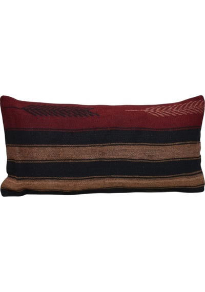 Zehra Abla Halı Yeni El Dokuma Dekoratif Lumbar Kilim Kırlent Yastık Kılıfı 6164