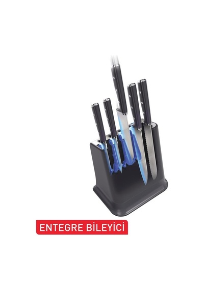 Tefal Eversharp Pro 5 Bıçaklı Entegre Otomatik Bileyicili Bıçak Seti Gri Siyah