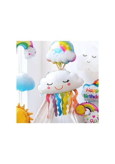 Gökkuşağı Bulut Folyo Balon 80 Cm Beyaz