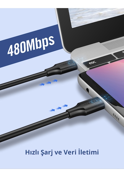Ugreen 50997 Usb-c 60W 3A QC PD Hızlı Şarj Kablosu 1 Metre Siyah Ugreen 50997 Usb-c 60W 3A QC PD Hızlı Şarj Kablosu 1 Metre Siyah