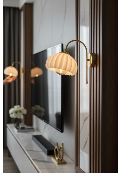 Solis Modern Duvar Apliği Salon, Yatak Odası & Başucu İçin Dekoratif Aydınlatma Gold Çok Renkli
