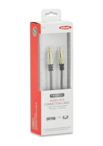Ednet 84596 Rca Audio/phono 2.5 Metre Siyah Kablo