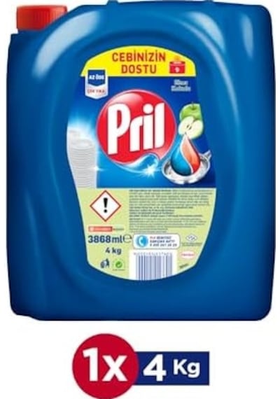 Elma Kokulu Elde Yıkama Sıvı Bulaşık Deterjanı 1 X 4 Kg, Elma 4kg