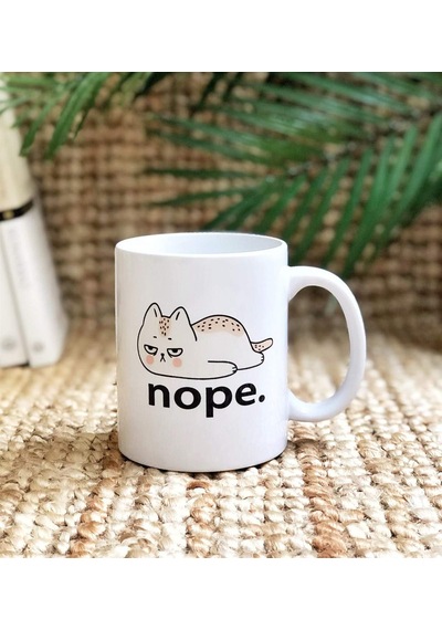 Nope Tasarımlı Kupa Açık Ahşap