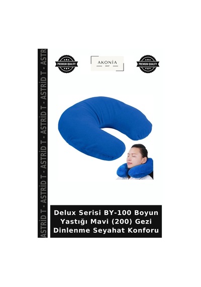 Delux Serisi By-100 Boyun Yastığı Mavi 200 Gezi Dinlenme Seyahat Konforu