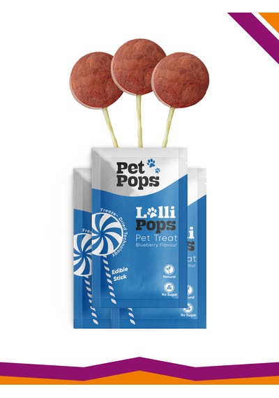 Lollipops Tavuk Ciğeri Yabanmersini 3'lü Kedi Köpek Ödül Lolipopu