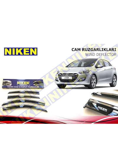Hyundai I30 Cam Rüzgarlığı 4Lü Kromlu 2013-2016 Niken
