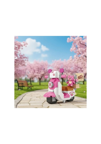 Pembe Ayıcıklı Motor 130 Parça Block Loz Oyuncak-mini Poşet 1 Adet