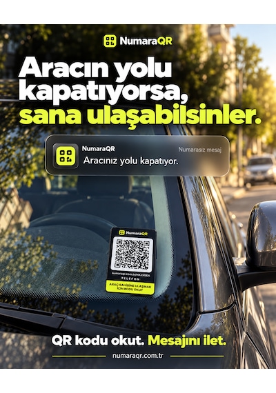 Numaraqr Qr Kodlu Araç Numaratörü Sticker Cam Içi